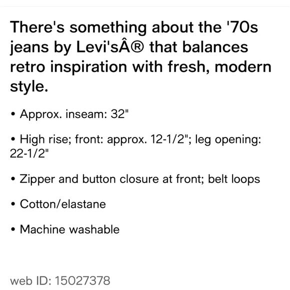 NEW Levi’s 70’s High Rise Flare Premium Jeans Distressed Womens Size W27 L32 - Picture 7 of 9